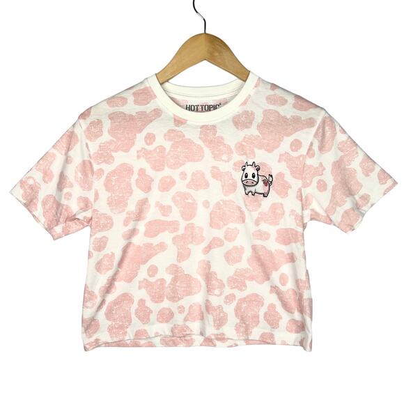 Hot Topic Strawberry Cow Crop Top Small - Picture 1 of 4